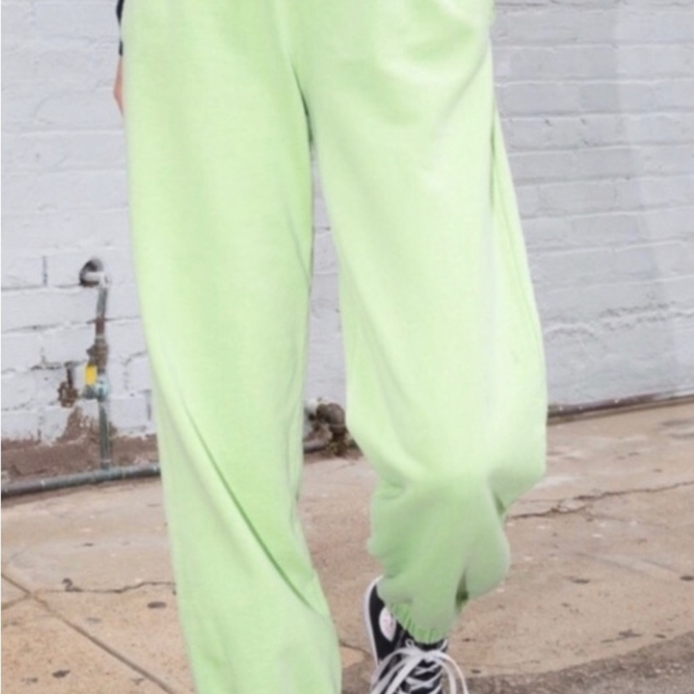 brandy melville bright green rosa sweatpants joggers cozy comfy